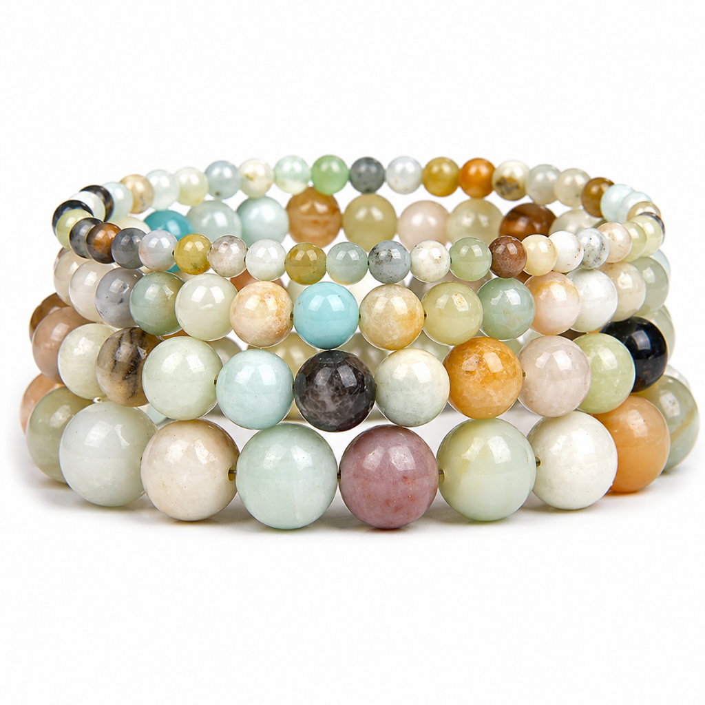 Gelang Batu Alam Asli Kalimantan Colour Amazonite Aksesoris Perhiasan Wanita Batu Permata