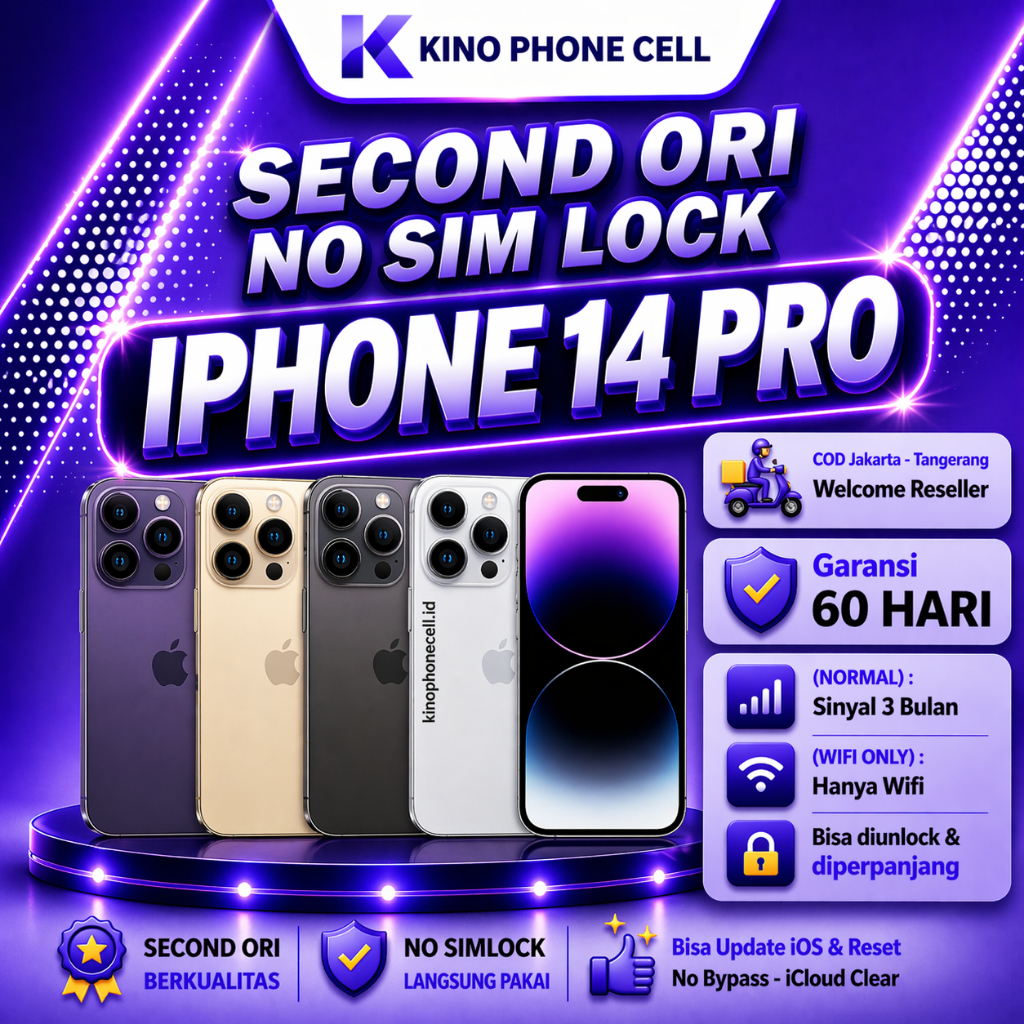 IPHONE 14 ProMax / IP 14 Pro Second inter Pro Max Normal 128GB 256GB 512GB 1TB Bekas kinophonecell
