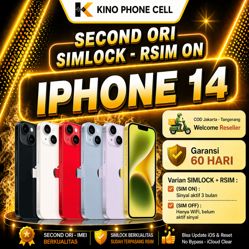 IPHONE 14 & IPHONE 14 PLUS Second 128GB 256GB (SIMLOCK) + (RSIM) Tanam kino phone cell