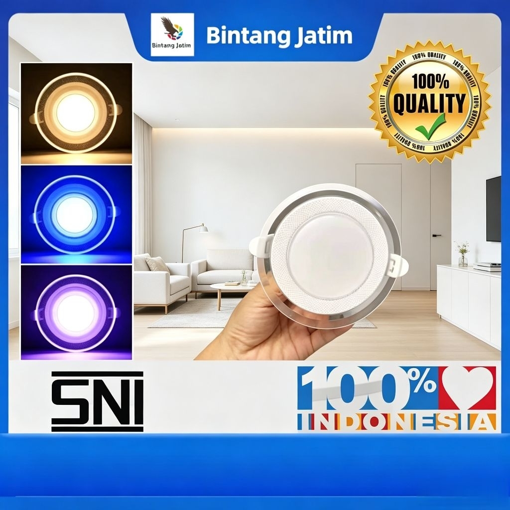 Lampu downlight  5watt 3 warna  / panel led 3 warna / lampu led 3 warna