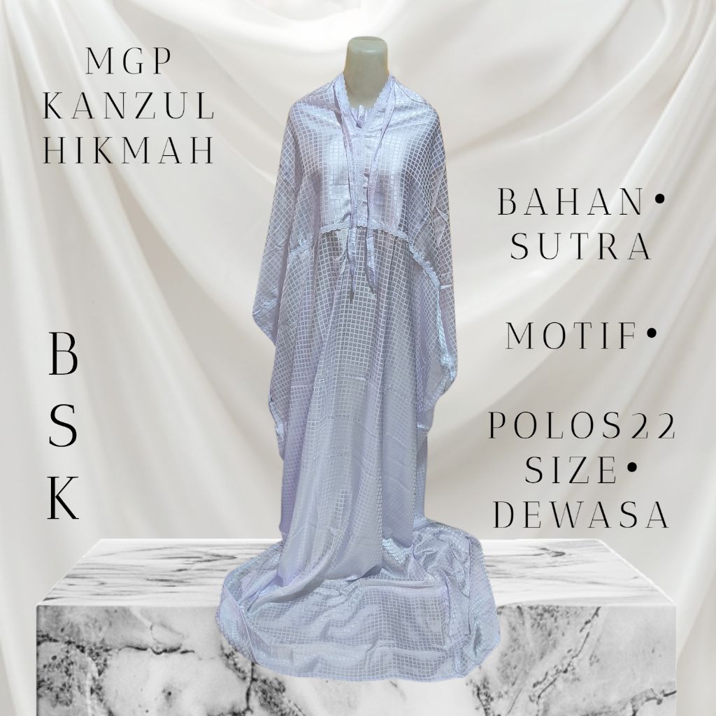 MGP Mukena gentur picung Bahan sutra polos kotak kecil Murkah MGP mukena terusan dewasa