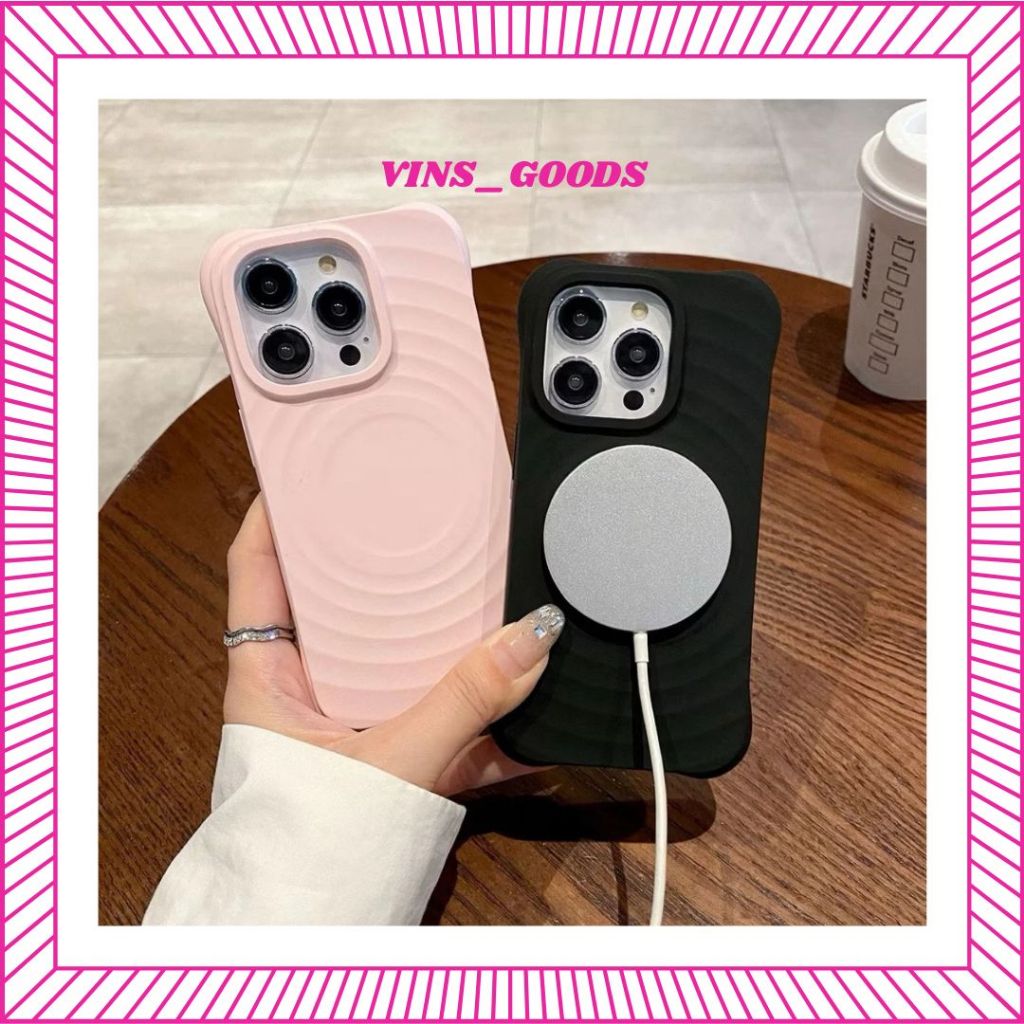 VINS - Wave Silicone Ripple Magsafe Case Full Cover For Iphone 11 12 13 14 15 16 17 Air Pro Max