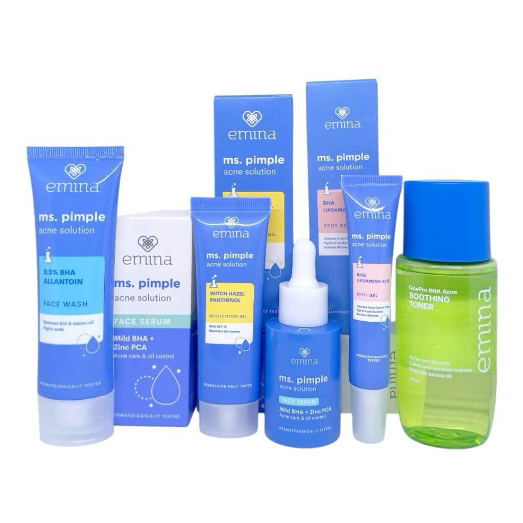 EMINA MS. PIMPLE ACNE SOLUTION SERIES (PAKET SKINCARE/ Obat Jerawat Emina / Skincare Jerawat