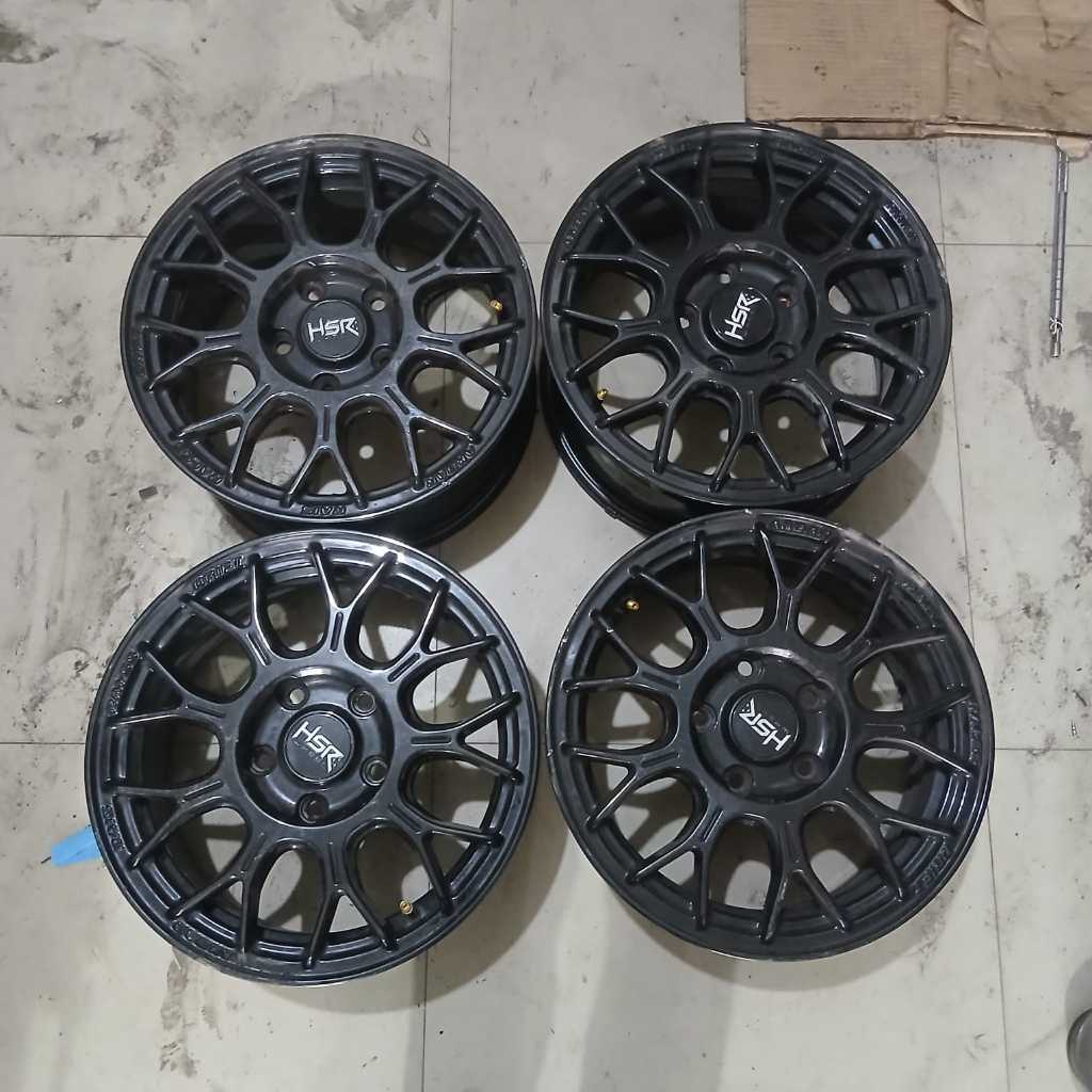 velg/pelek mobil second hsr ring15 baut5x114 warna black cocok untuk innova,grandmax,dll
