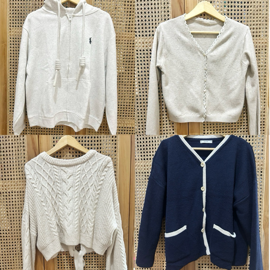 CARDIGAN RAJUT CABLE KNIT OUTERWEAR JACKET SWEATER PRELOVED