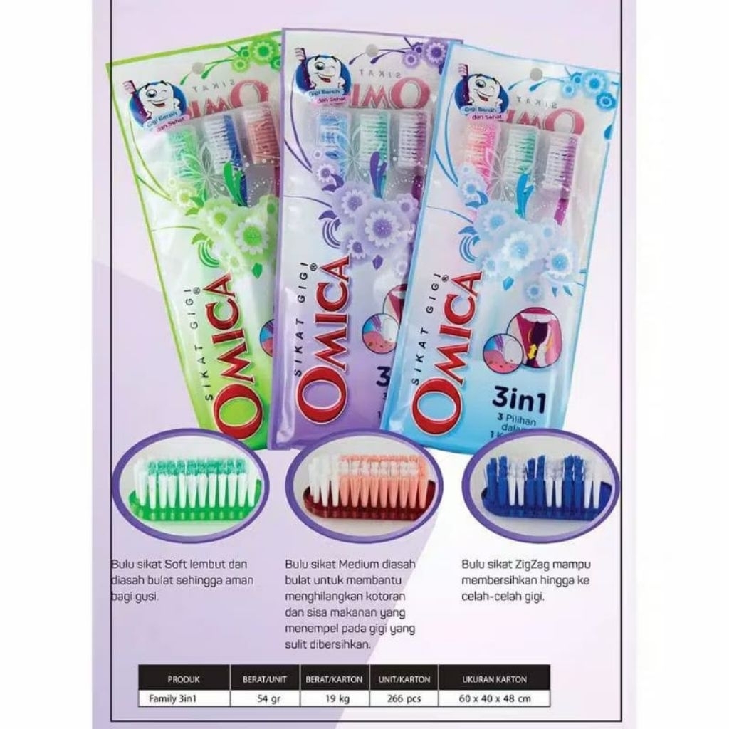 sikat gigi omica family 3in1
