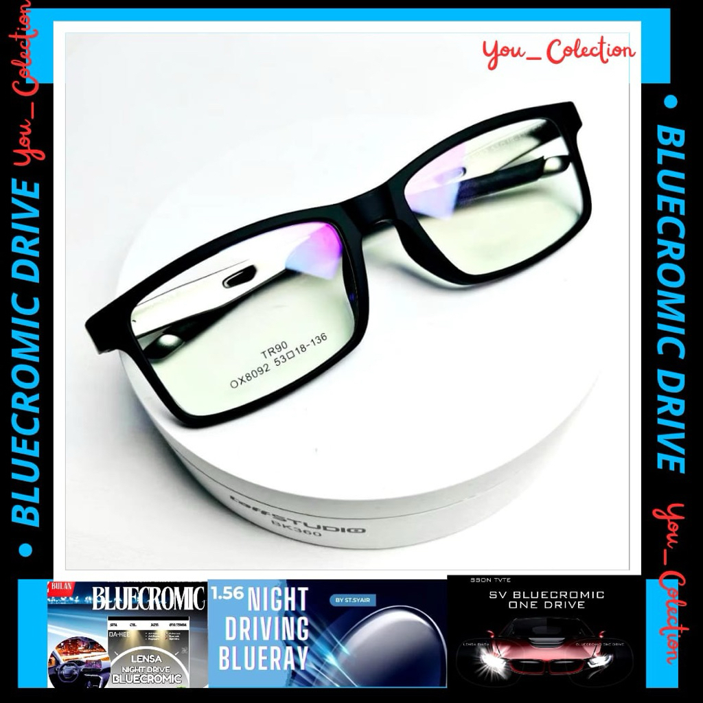 Kacamata Bluecromic Minus Pria | Bluecromic Photocromic Antiradiasi Blueray | Kacamata Model Sporty 
