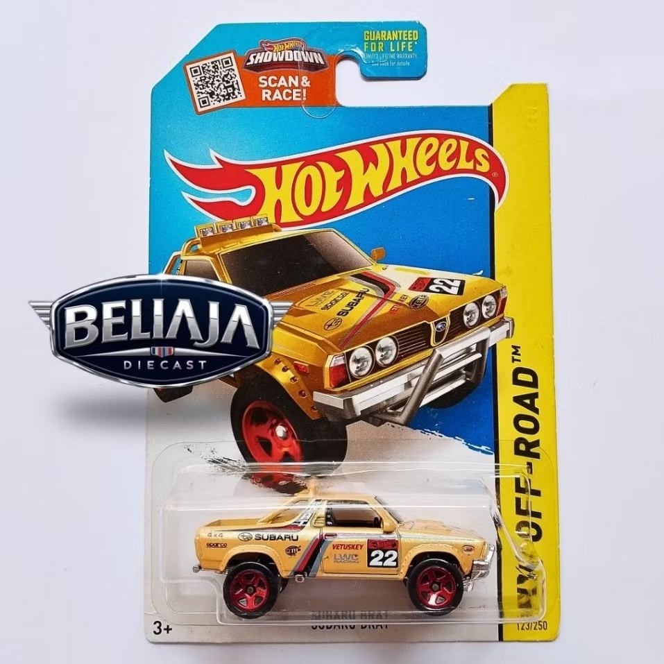 HOT WHEELS SUBARU BRAT YELLOW HW OFFROAD EXCLUSIVE RECOLOR