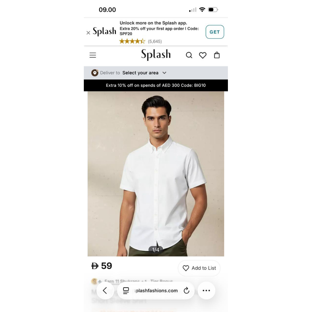 SPLASH KEMEJA PUTIH PRIA KANTORAN FORMAL BRANDED NEW