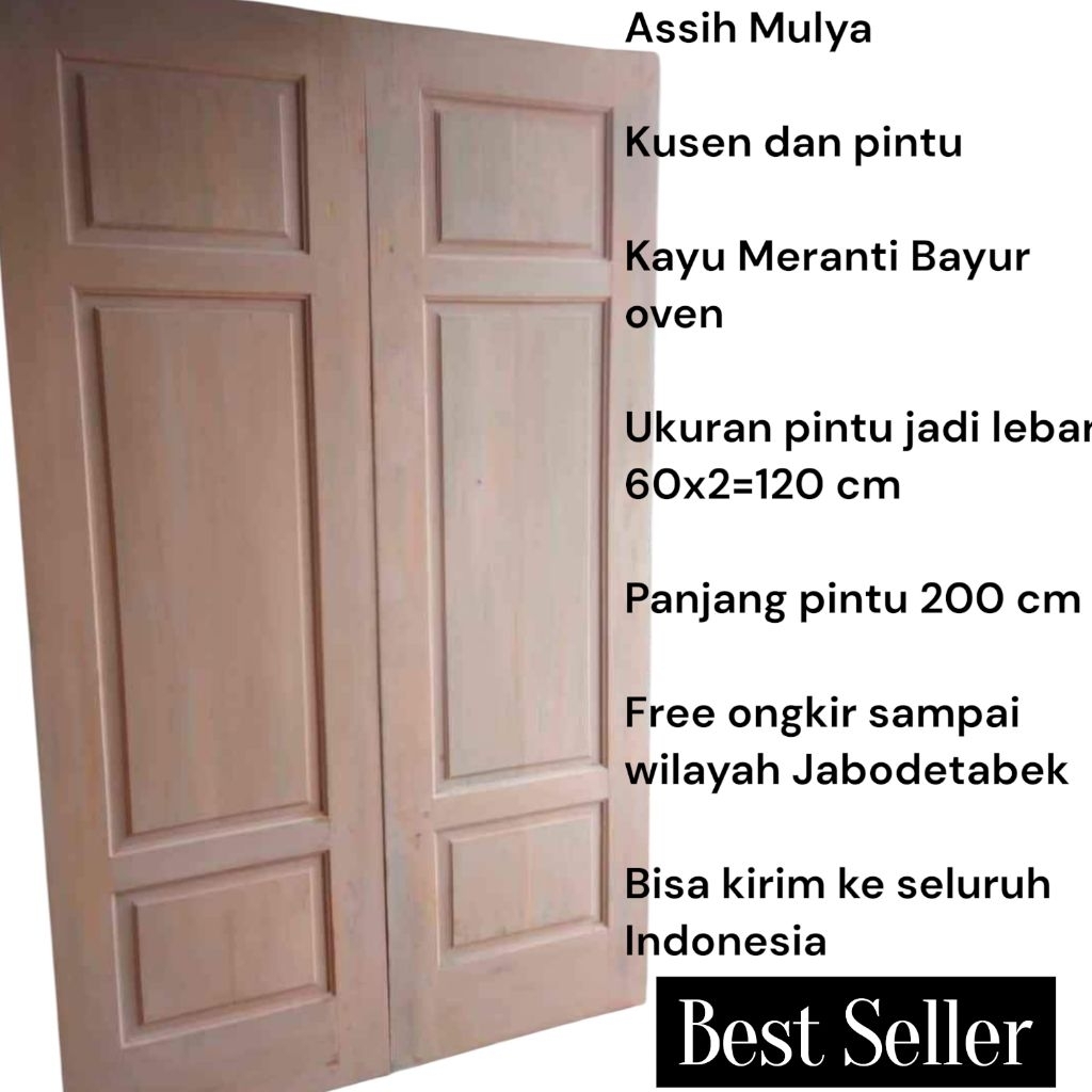kusen dan pintu kupu-kupu kayu Meranti Bayur oven