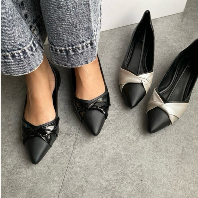 NANDA MILLANO Sepatu Flatshoes wanita sol karet anti slip