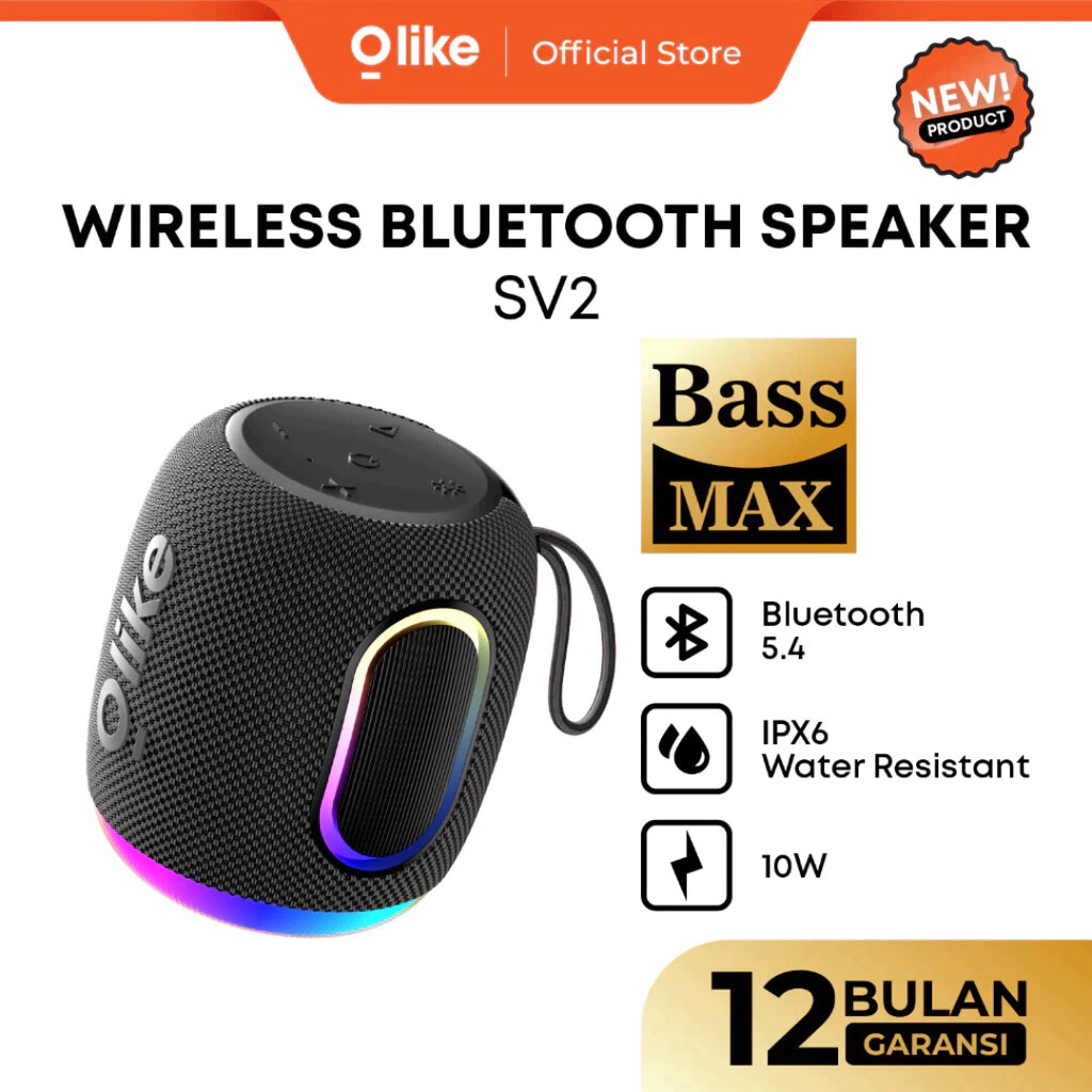 OLIKE BLUETOOTH SPEAKER SV2 Black-ORIGINAL Brand