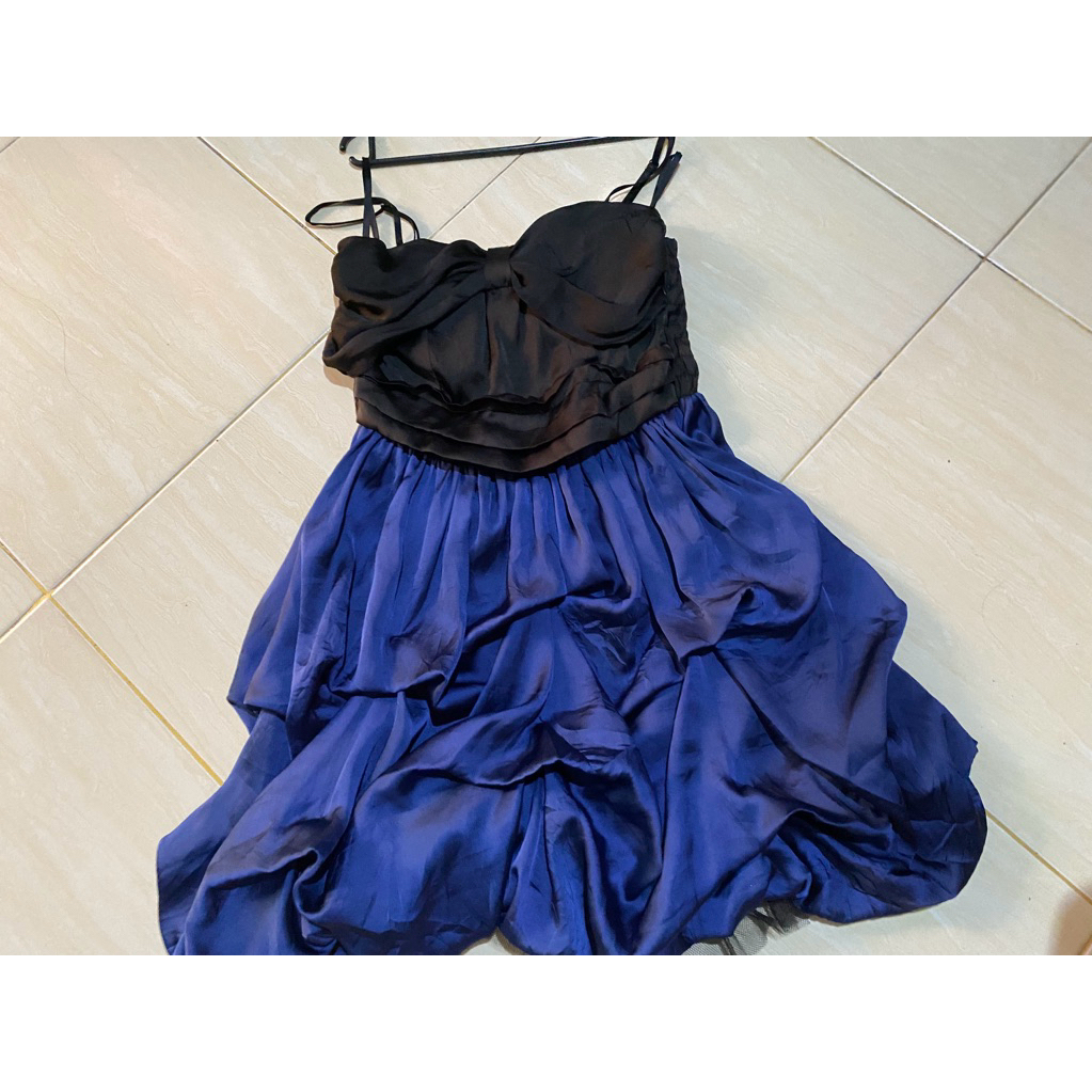 Dress pesta navy hitam Dress mewah dress mini hitam biru Dress murah Dress party Balon umpak (prelov