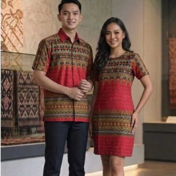 couple dress pasangan M L XL XXL JUMBO couple dress batik natal premium couple dress natal ANJANI