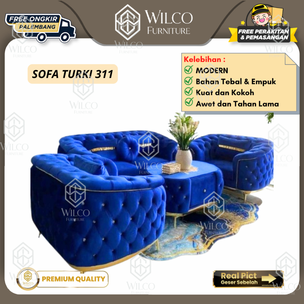Sofa Turki 311 Dudukan | Sofa Tamu Turkey Sofa Bludru Dudukan 311