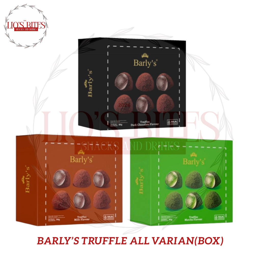 Barly’s Truffle Chocolate Box 50g Coklat Truffle Premium | Milk Dark Matcha