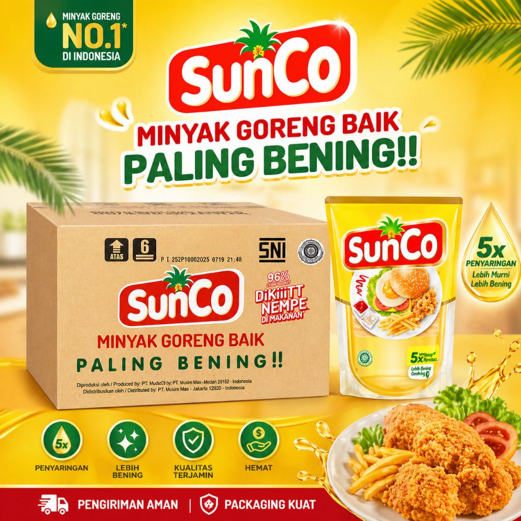 Minyak Goreng Sunco 2 Liter 1 Dus isi 6