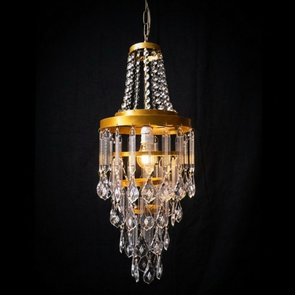 Lampu Hias Gantung Kristal Akrilik Model Mahkota 10in