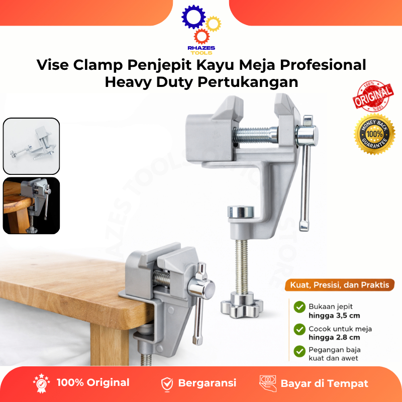 Ragum Meja Vise Clamp Heavy Duty Penjepit Kayu Besi Workbench Kuat Tahan Lama