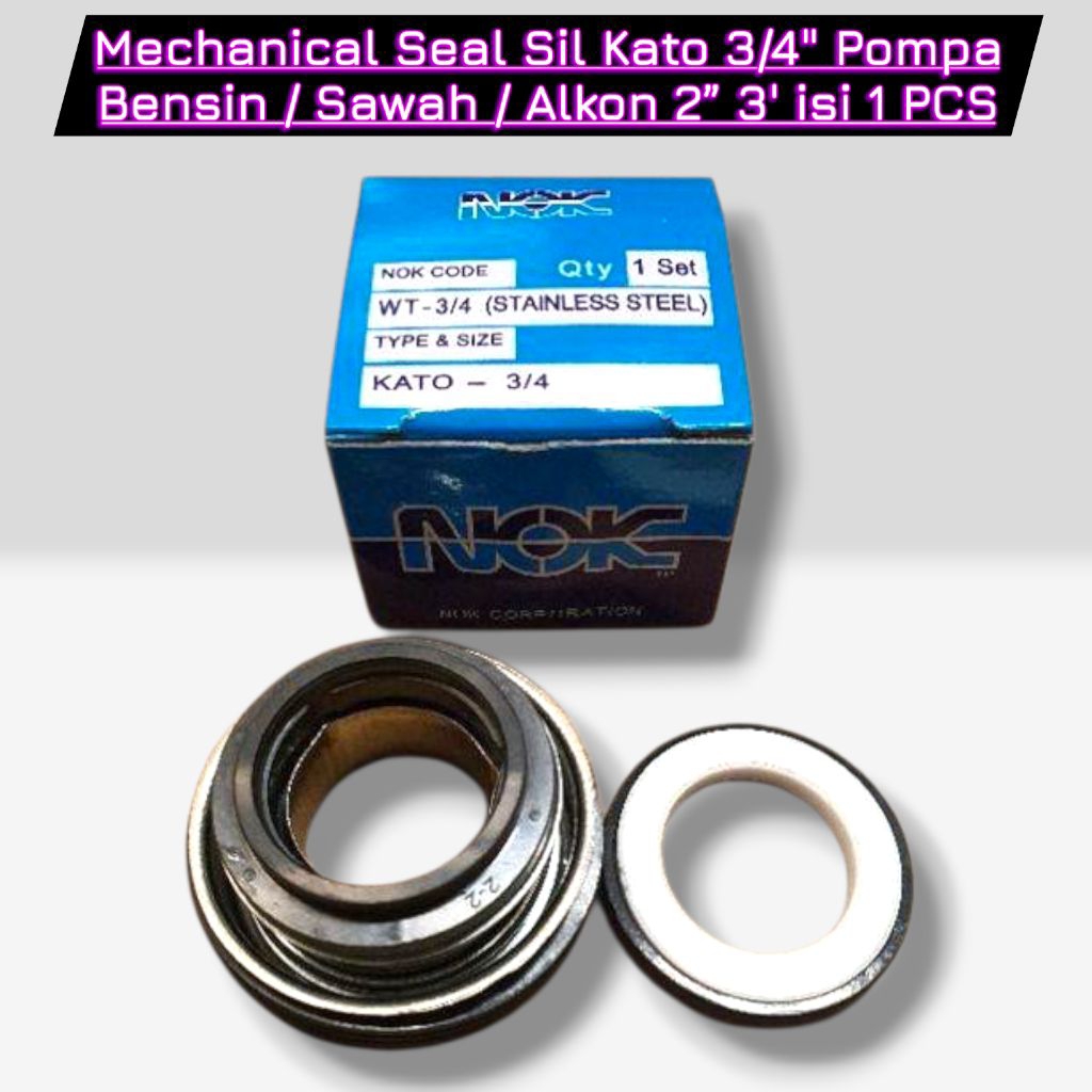 Mechanical Seal Sil Kato 3/4" Pompa Bensin / Sawah / Alkon 2” 3' / Mechanical Seal Kato 3/4" Stainle