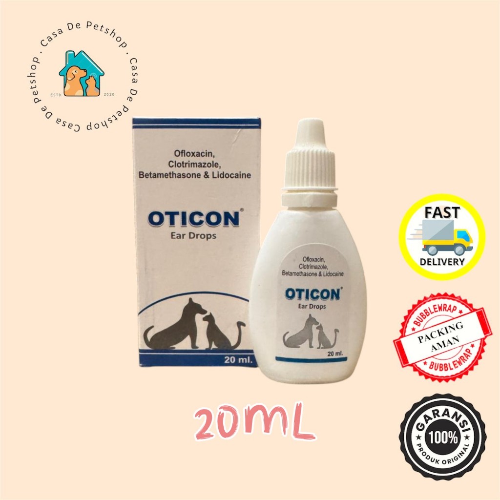 Oticon Ear Drops For Cats & Dogs - Atasi Infeksi Telinga - 20 mL