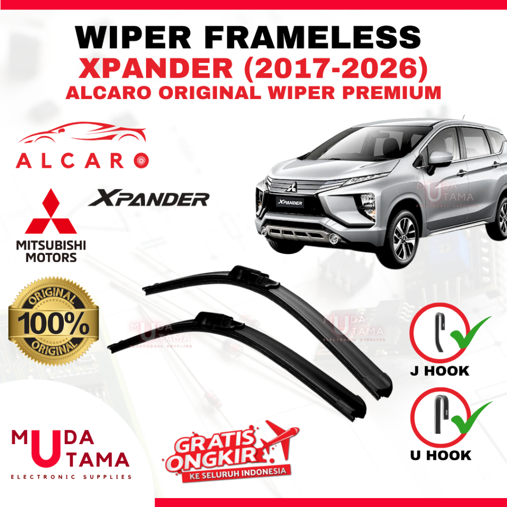 Wiper Frameless XPANDER 2017 s/d 2026 Original Alcaro - Sapu Kaca XPANDER - Wiper XPANDER Frameless 