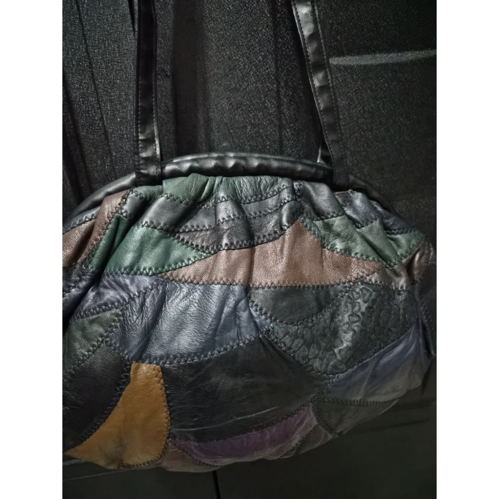 Tas kulit patchwork Flings