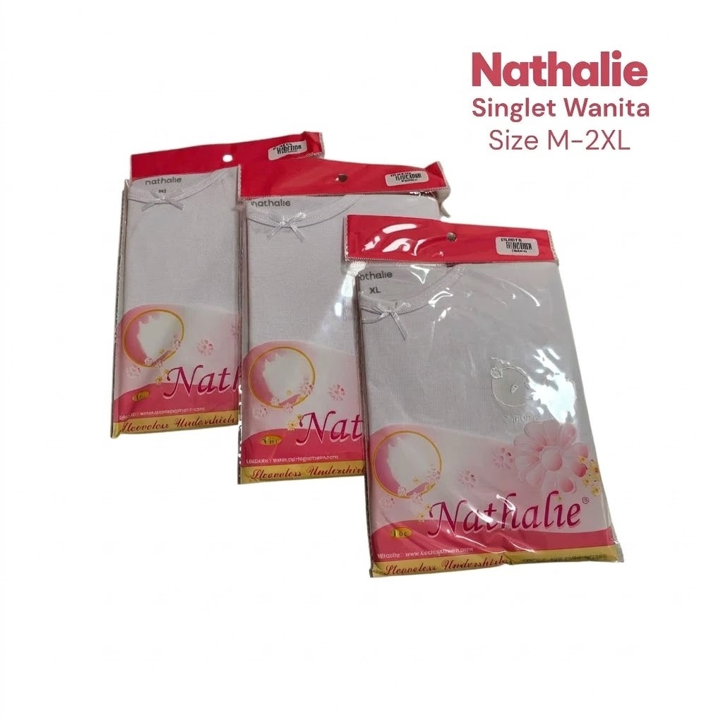 ( 3 Pcs Dan 6 Pcs ) Singlet Wanita NATHALIE Isi Lusinan / Grosir Lusinan Pakaian Dalam Perempuan Dew