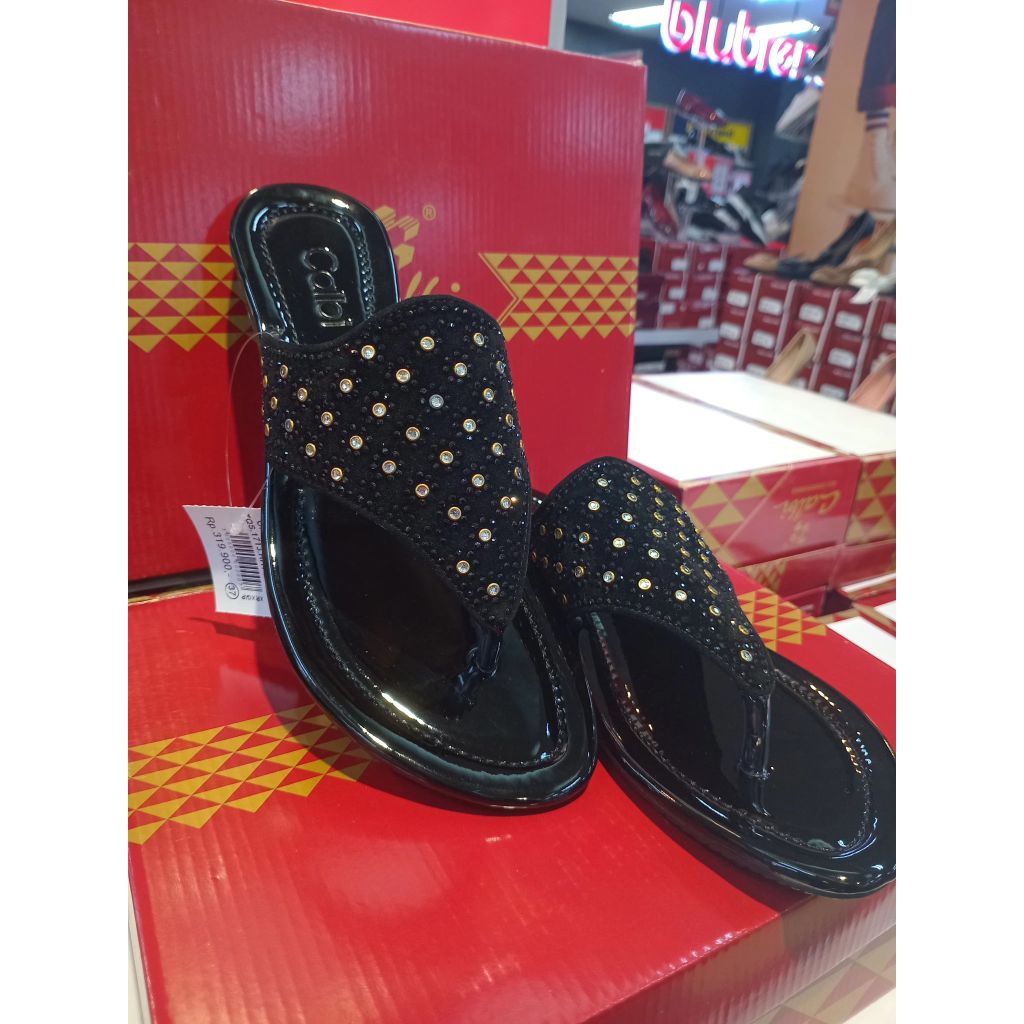 CALBI/WEDGES/SANDAL WANITA/TQS.1713.HITAM