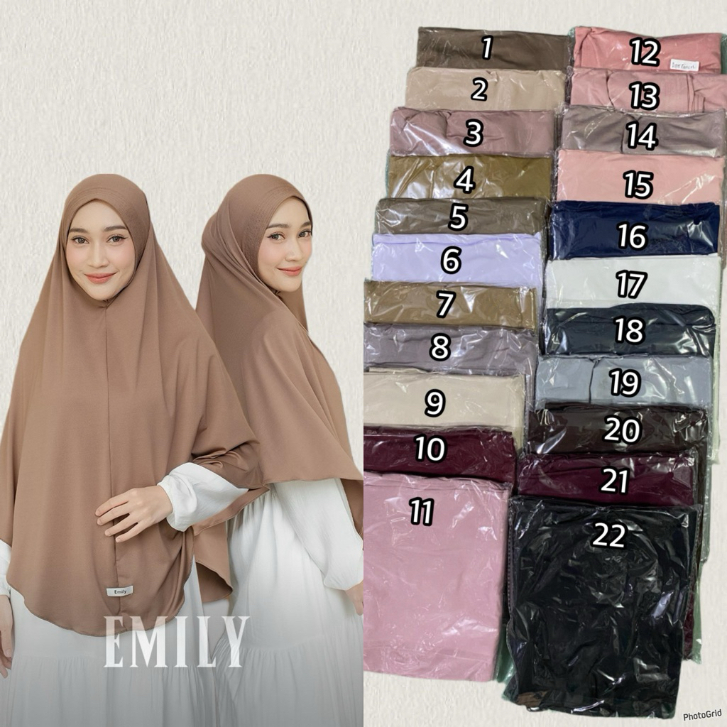 Hijab Emily lipit garis XL/hijab buat pengajian/hijab instan adily panjang/hijab ibu”