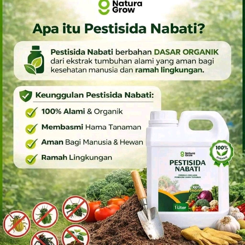 Pestisida Nabati Organik 1 Liter - Insektisida, Fungisida, Bakterisida