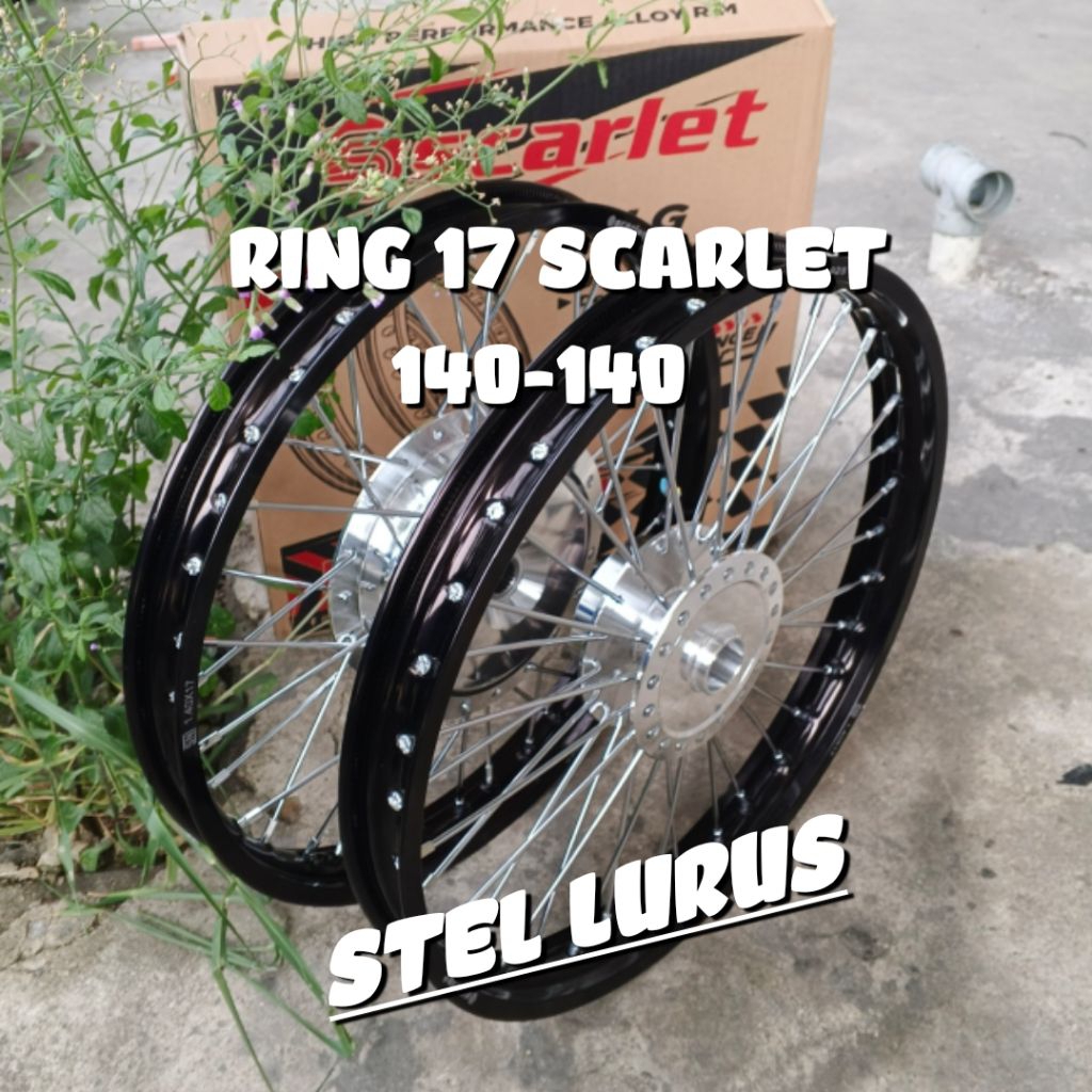VELG JARI JARI PAKETAN (STEL LURUS) RING 17 X 140 VELG MERK SCARLET UNTUK MOTOR BEAT/VARIO/SCOOPY HA