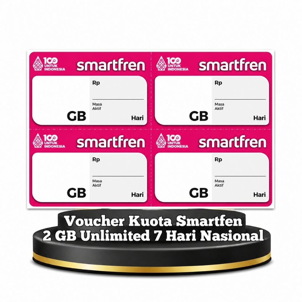 Voucher kuota Smartfren 2 GB 7 Hari Unlimited Nasional / Voucher kuota murah / kuota harian / Vouche