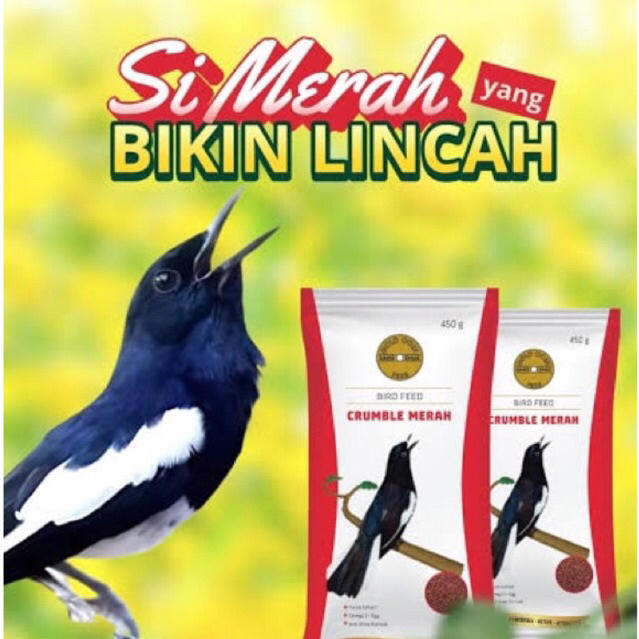 Gold Coin Crumble Merah Pakan Burung Pur Kasar Voer 450gr