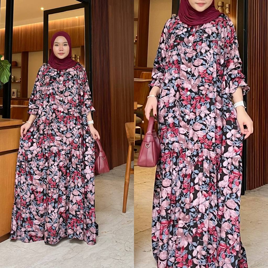Series Lisa Namira Gamis Jumbo Bahan Rayon Premium Kancing Depan Busui LD 120