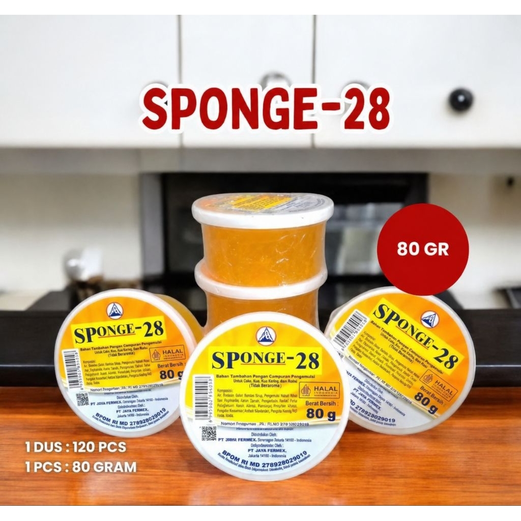 Emulsifier Sponge 28 emulsifier 80g - Melembutkan, Mengembangkan, Menstabilkan Adonan Kue