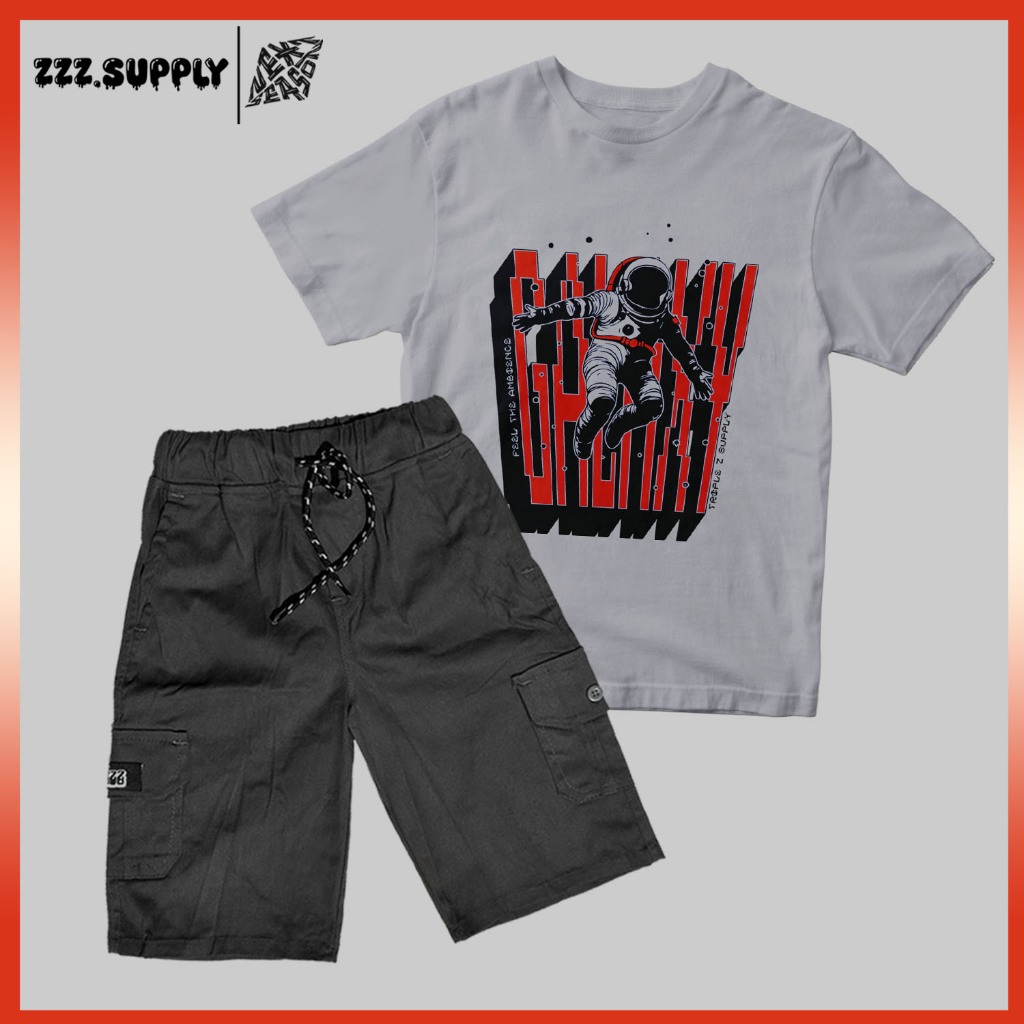 Setelan Kaos Distro Anak Cowok 3-12 Tahun