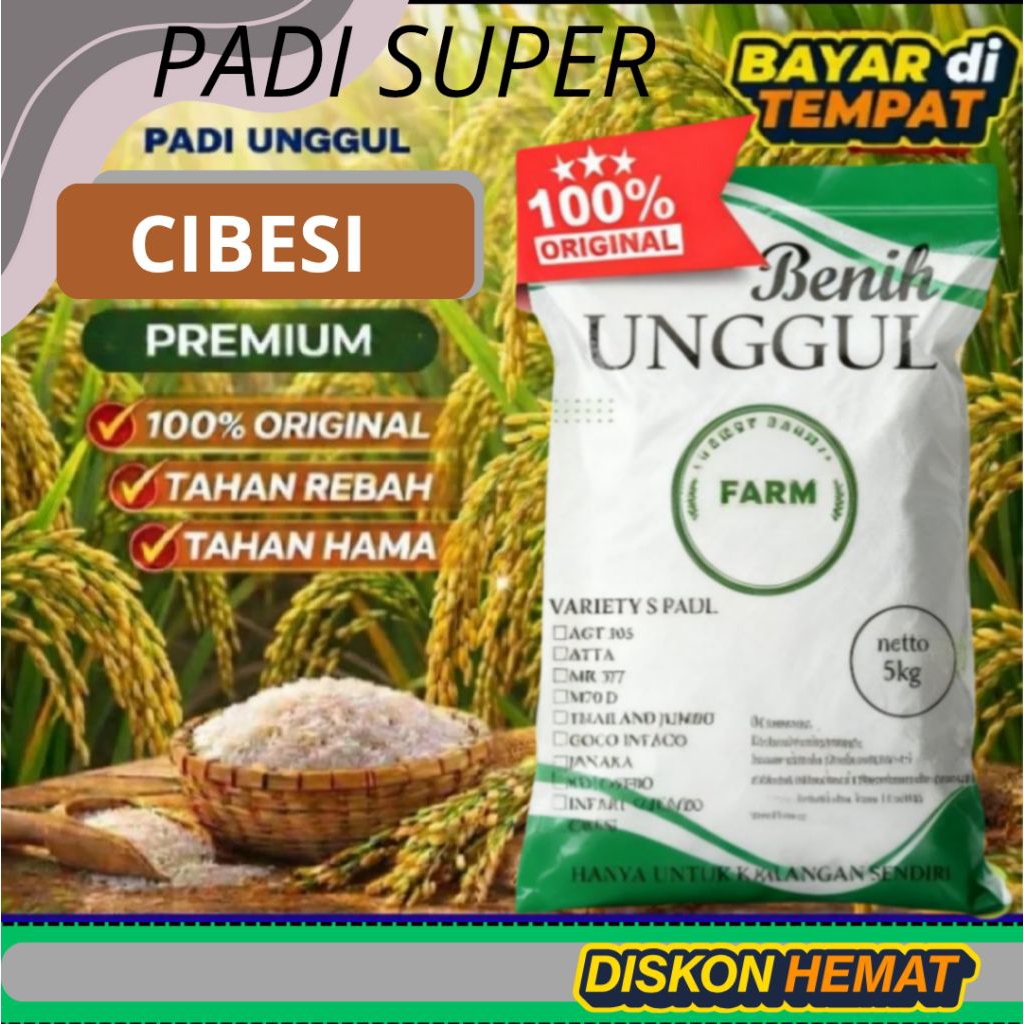benih padi unggul cibesi genjah5kg.