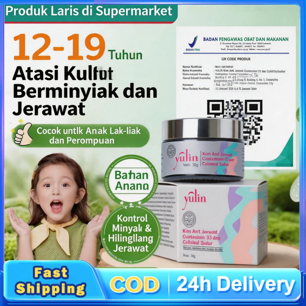[BPOM]YULIN Acne Spot Cream-Acne Treatment Cream Anti Jerawat Wajah & Punggung - Penghilang Jerawat 