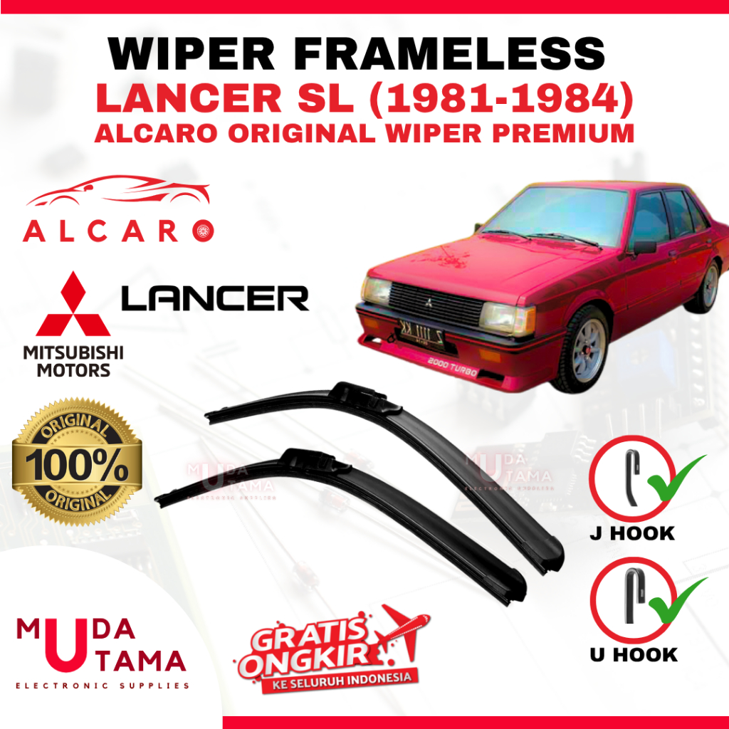 Wiper Frameless LANCER SL 1981 s/d 1984 Original Alcaro - Sapu Kaca LANCER SL - Wiper LANCER SL Fram