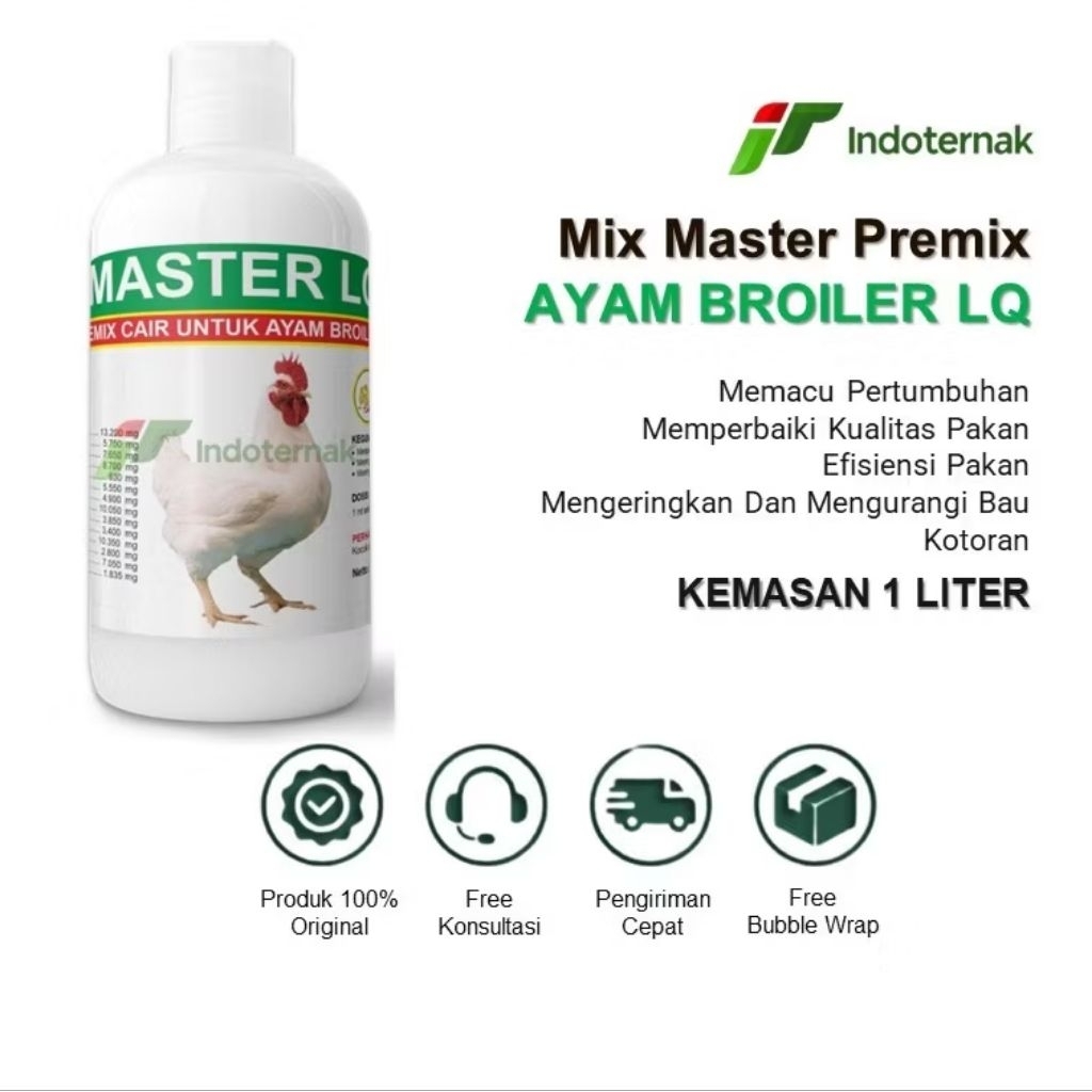 MIX MASTER LQ BROILER - Premix Cair Untuk Ayam Broiler