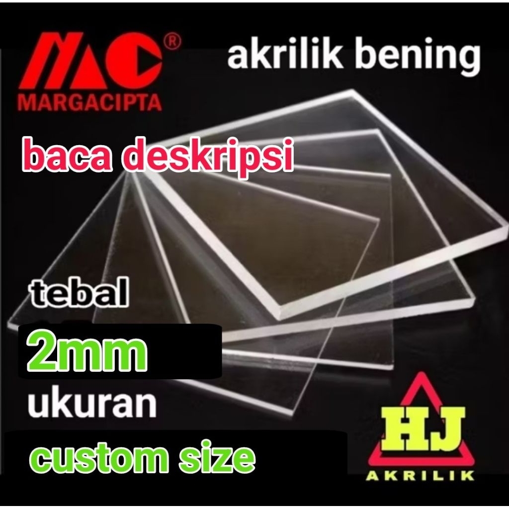 Akrilik 2mm bening custom size akrilik Lembaran marga cipta