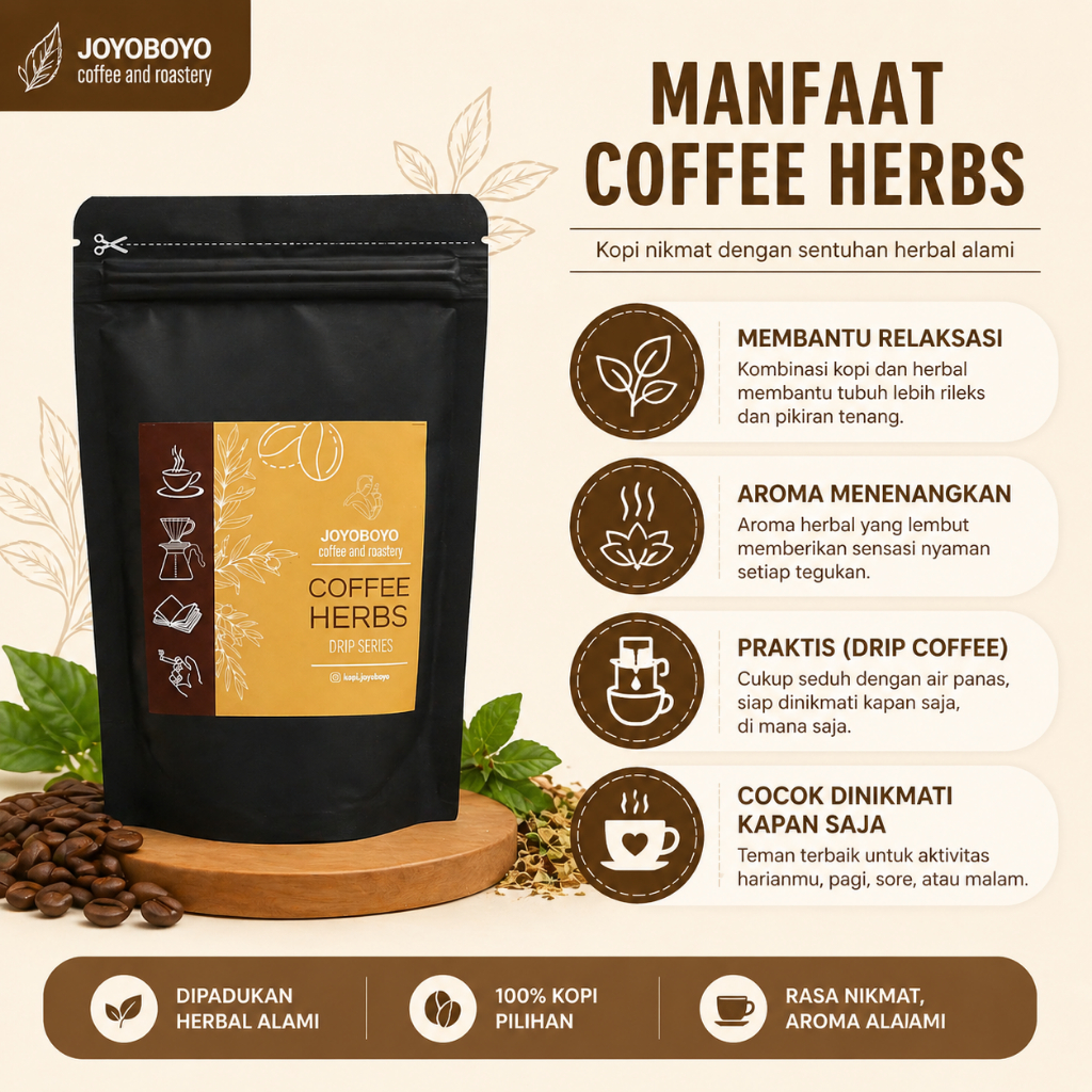 Kopi Herbal Joyoboyo Kopi Purwoceng Gingseng Original