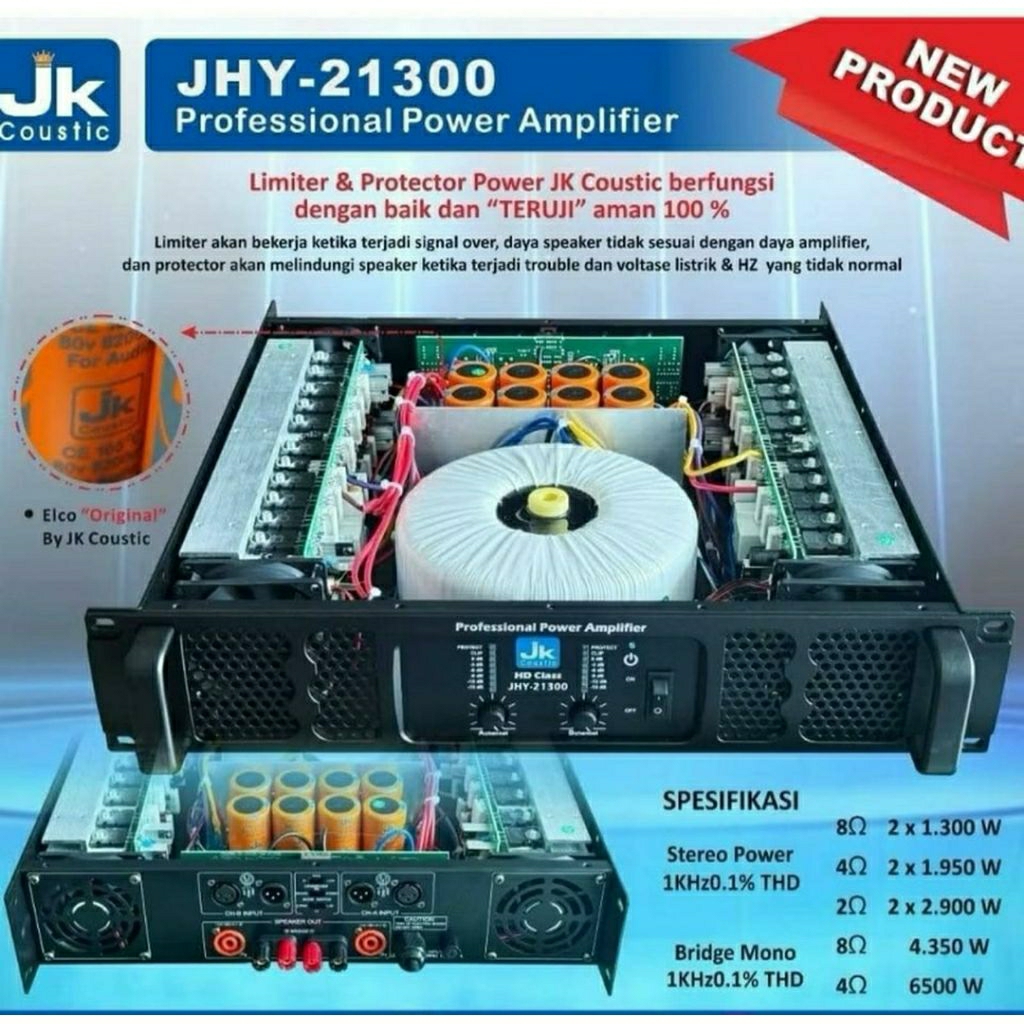 POWER JK COUSTIC JHY-21300 CLASS HD Original 2x1300watt