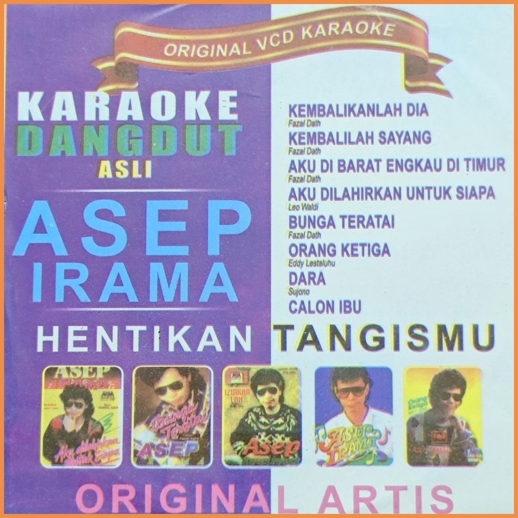 Kaset VCD Musik Bisa Karaoke 14 Lagu Dangdut Asep Irama Album Pilihan Terlaris
