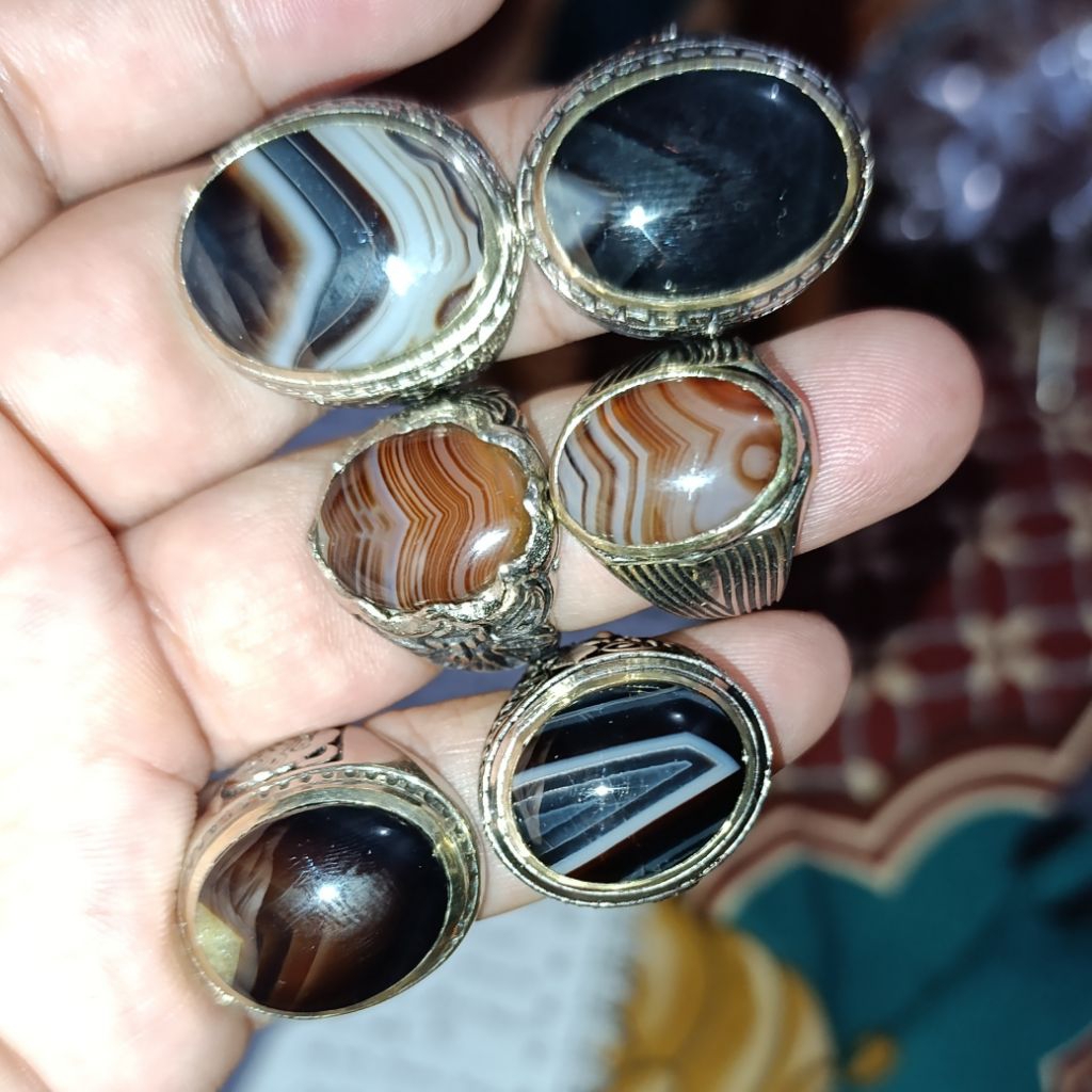 CA 203 Cincin Akik Batu Black Agate Atau Yaman Wulung Asli Natural Junder Junjung Derajat Joss