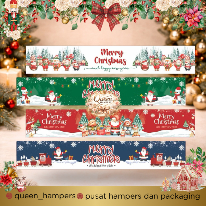 Christmas Paper Belt Hampers Natal Paper Belt Natal (Per 5 Pcs) QH