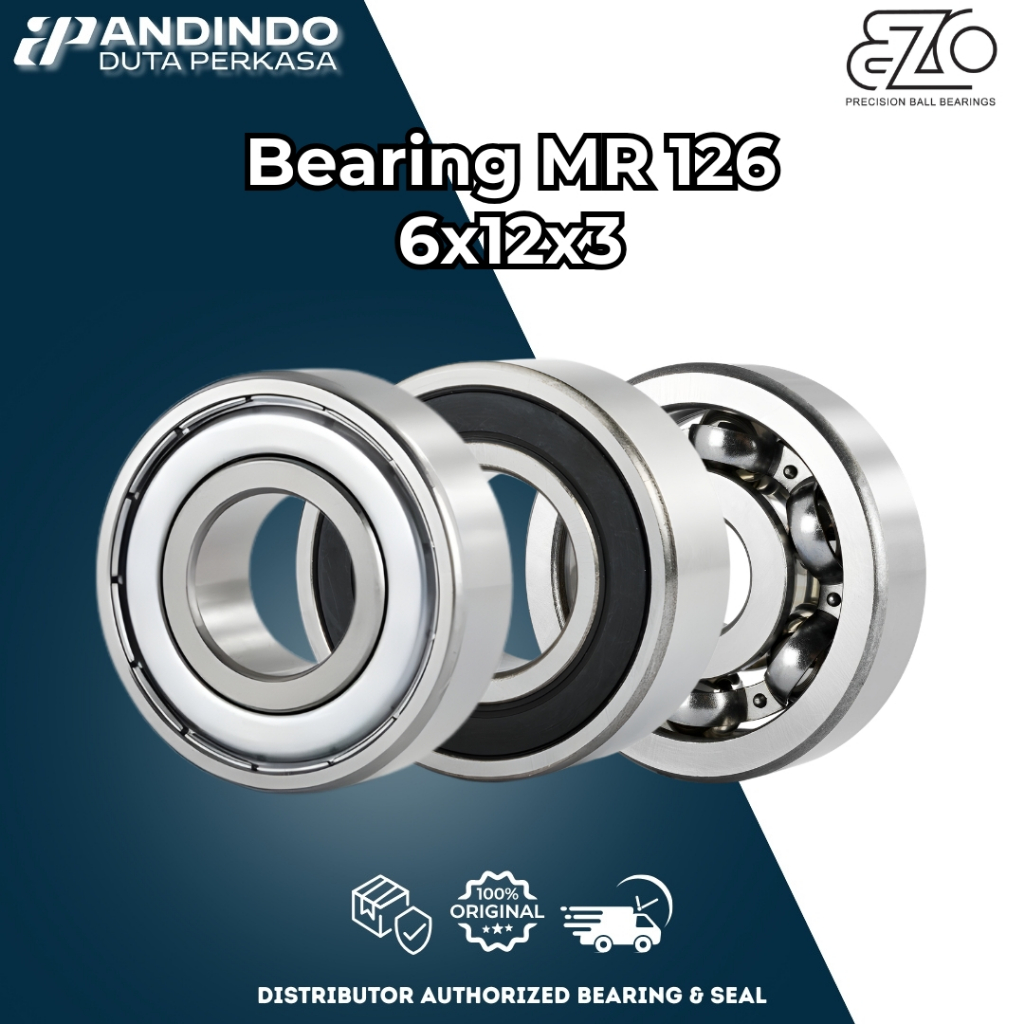 Bearing MR 126 EZO 6x12x3 Bearing Laher Laker Kecil Pancing Asli Original