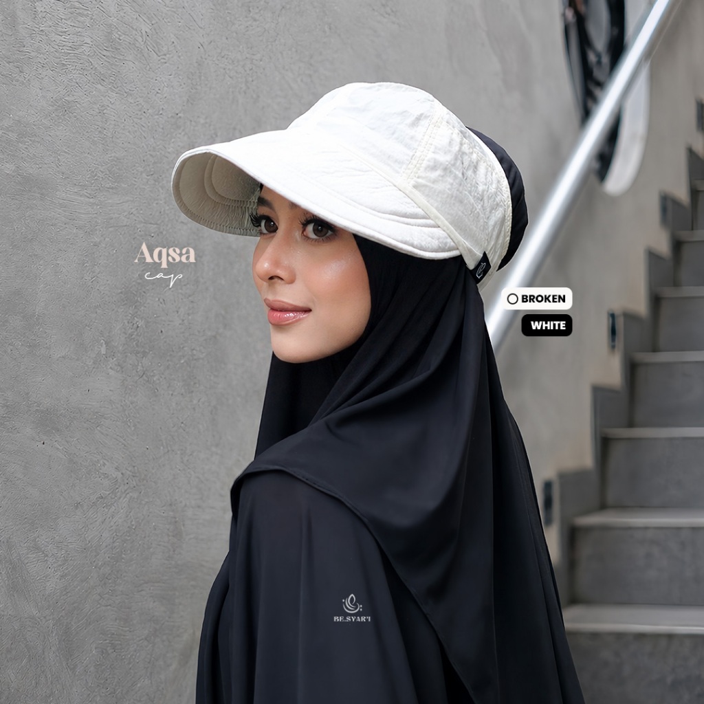 Topi Hijab Wanita Anti UV Premium Hijab Friendly Ringan Adem Cocok Umroh Haji Olahraga
