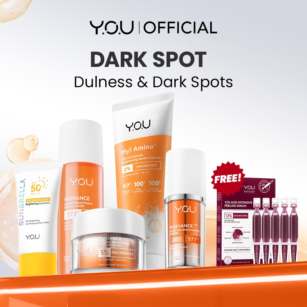 YOU Paket Skincare Set 5pcs Radiance Glow, Radiance Up, Acneplus, Radiance Barrier, Retinol,  Sunbre